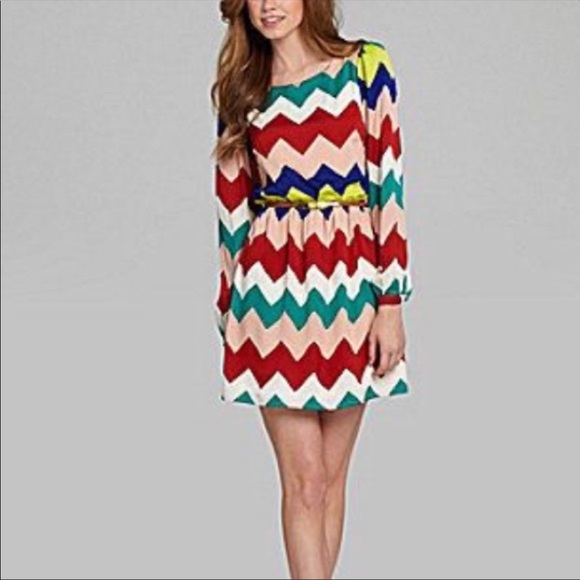 Gianni Bini Dresses & Skirts - Gianni Bini Chevron Multicolored Dress Sz X Small